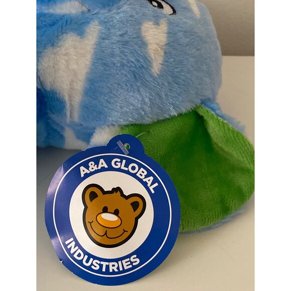 World Plush Inc Elephant Green Ears Feet Blue White Clouds Claw Machine Prize - Picture 4 of 9